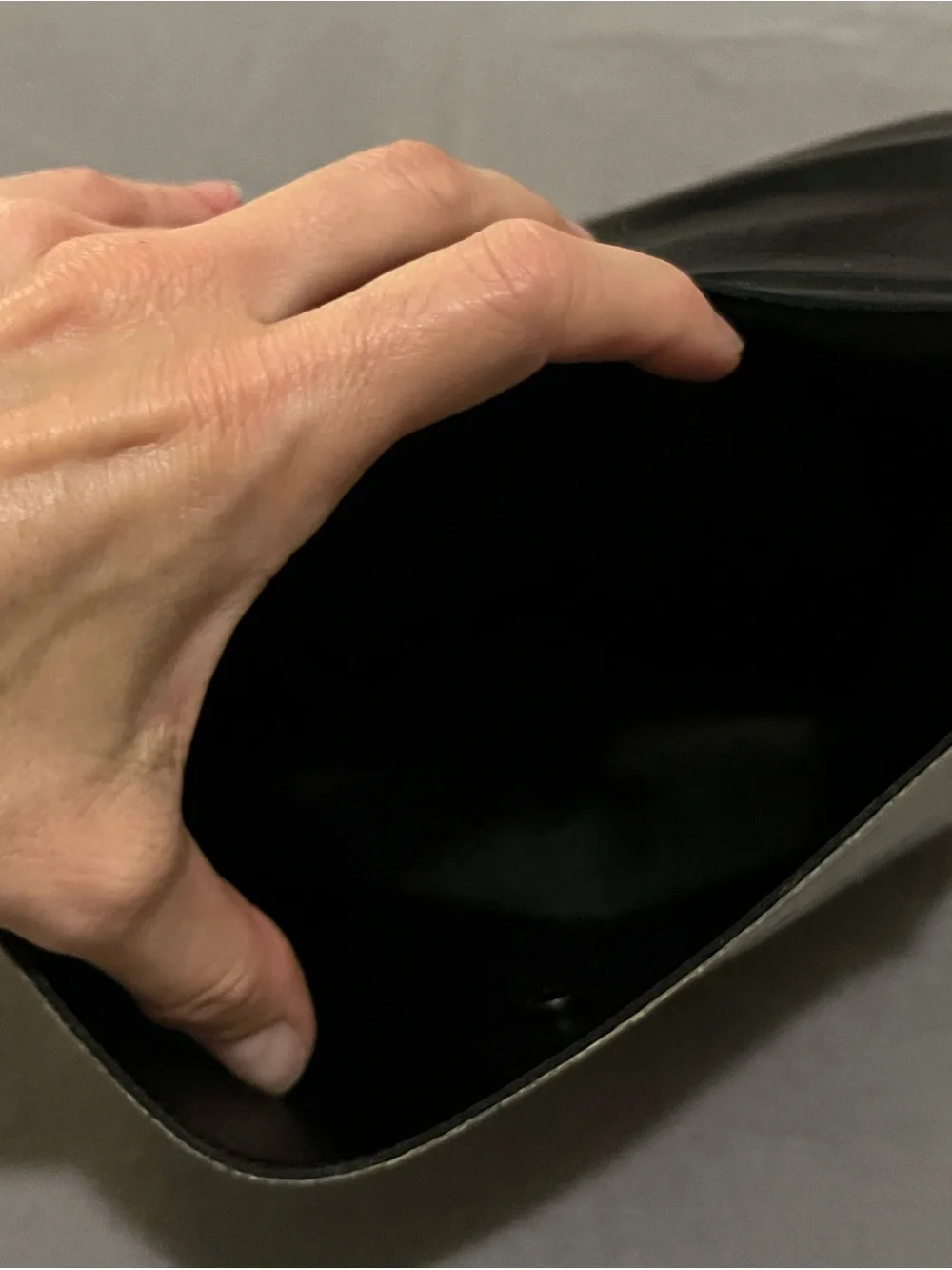 Raza Vintage Silver Black Clutch Bag with Attached Coin Purse